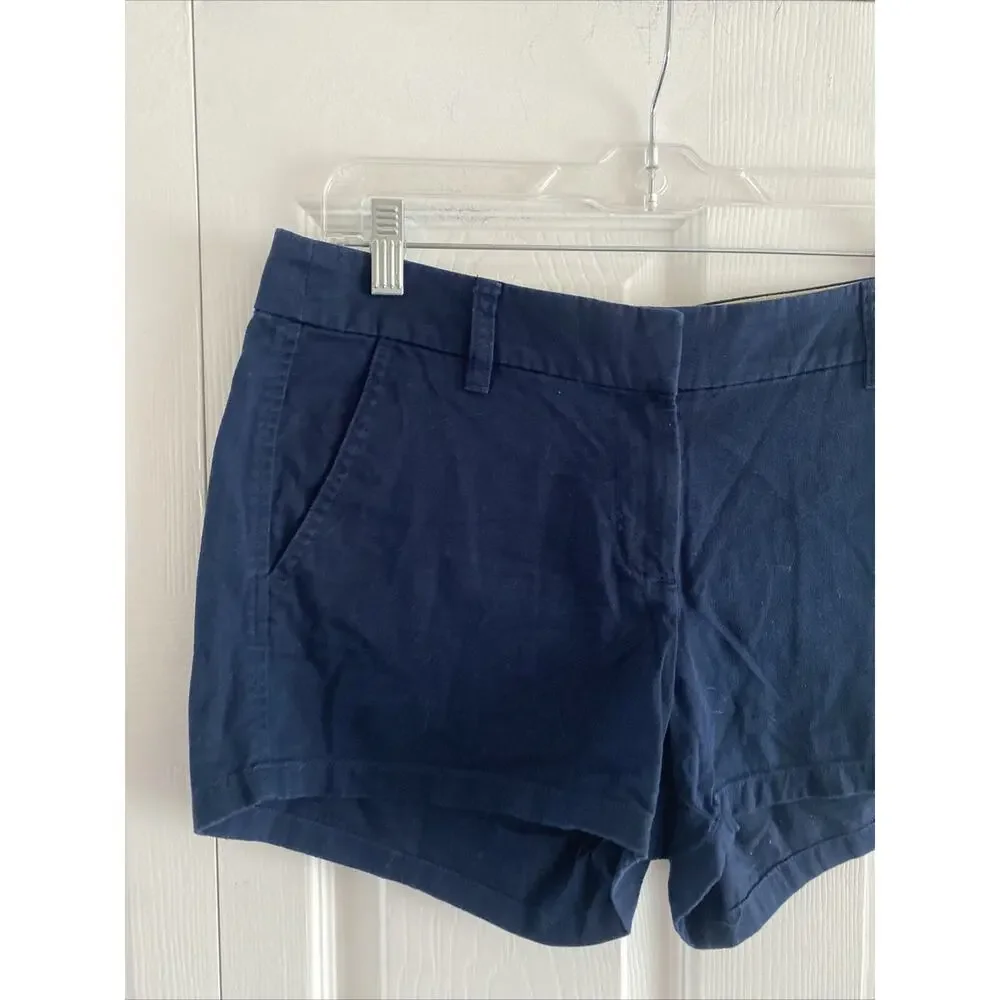 J Crew Women's 6 Navy Chino Shorts Coastal Nautical Summer‎ Maritime